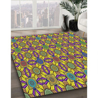 Patterned Metallic Gold Novelty Rug, pat3690