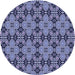 Square Patterned Blue Rug, pat3691blu