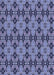 Machine Washable Transitional Blue Rug, wshpat3691blu