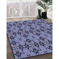 Patterned Blue Rug, pat3691blu
