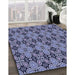 Patterned Blue Rug in Family Room, pat3691blu