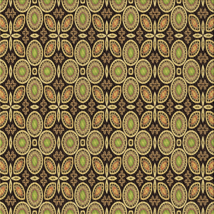 Round Machine Washable Transitional Bakers Brown Rug, wshpat3691brn