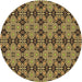 Square Patterned Bakers Brown Rug, pat3691brn