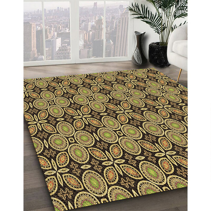 Patterned Bakers Brown Rug in Family Room, pat3691brn