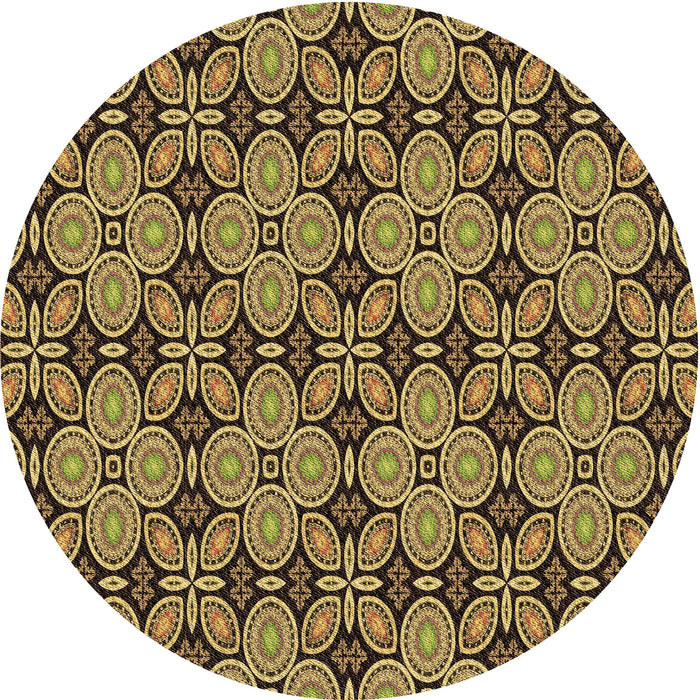 Square Machine Washable Transitional Bakers Brown Rug in a Living Room, wshpat3691brn