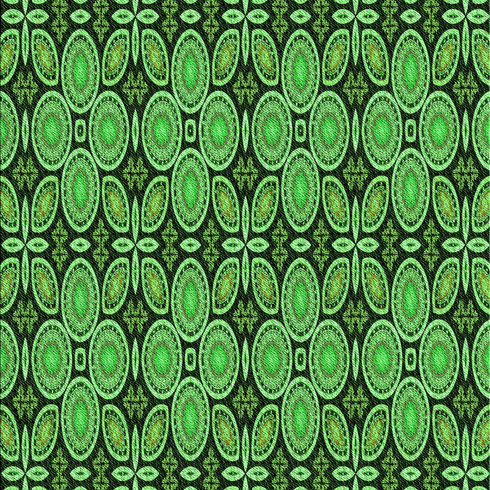 Patterned Deep Emerald Green Rug, pat3691grn