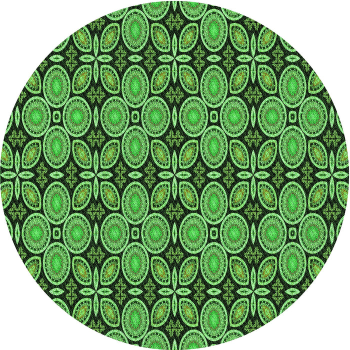 Square Machine Washable Transitional Deep Emerald Green Rug in a Living Room, wshpat3691grn