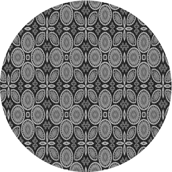 Square Patterned Dark Gray Rug, pat3691gry