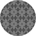 Square Patterned Dark Gray Rug, pat3691gry