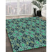 Machine Washable Transitional Deep-Sea Blue Rug in a Family Room, wshpat3691lblu