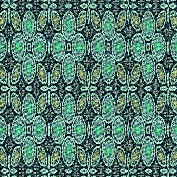 Machine Washable Transitional Deep-Sea Blue Rug, wshpat3691lblu