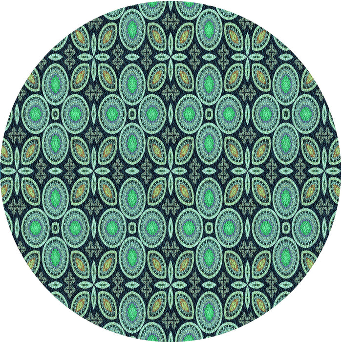 Square Patterned Deep-Sea Blue Rug, pat3691lblu