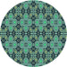 Square Patterned Deep-Sea Blue Rug, pat3691lblu