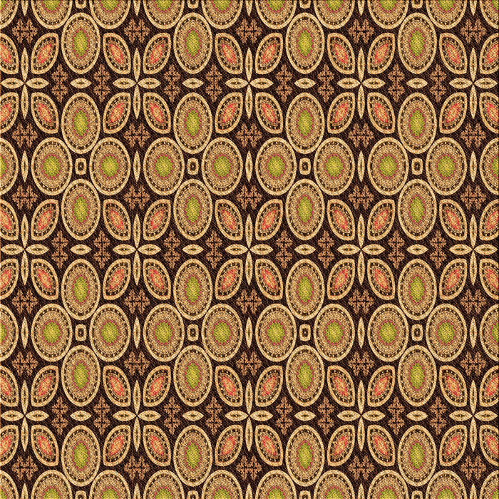 Round Patterned Yellow Rug, pat3691org