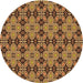 Square Patterned Yellow Rug, pat3691org