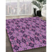 Patterned Purple Rug in Family Room, pat3691pur