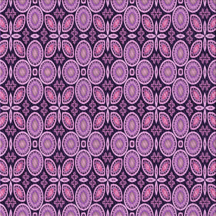 Round Patterned Purple Rug, pat3691pur