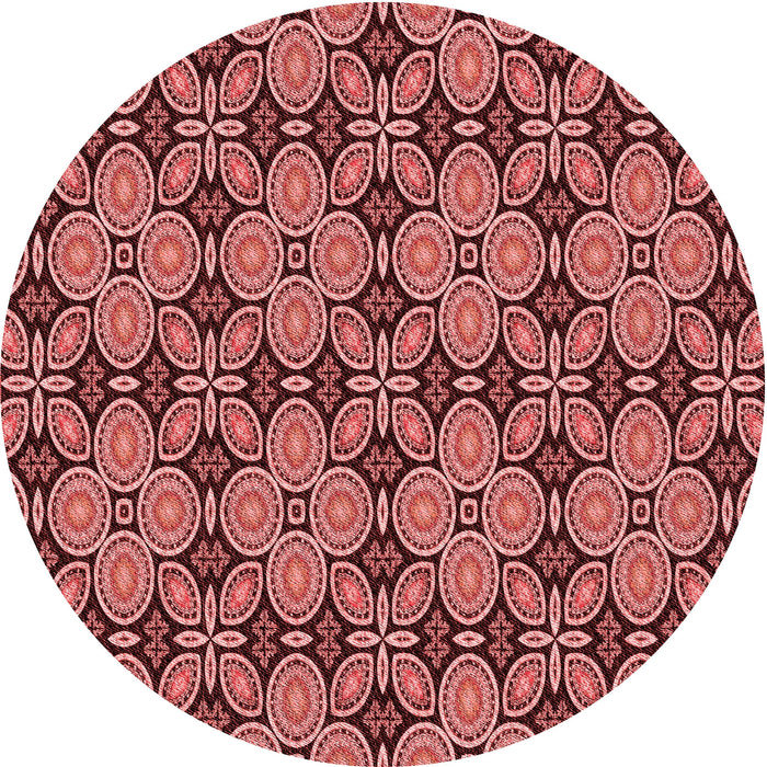 Square Patterned Saffron Red Rug, pat3691rd