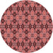 Square Patterned Saffron Red Rug, pat3691rd