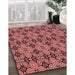 Machine Washable Transitional Saffron Red Rug in a Family Room, wshpat3691rd