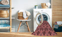 Machine Washable Transitional Saffron Red Rug in a Washing Machine, wshpat3691rd