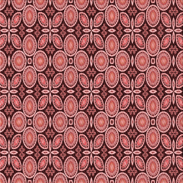 Round Patterned Saffron Red Rug, pat3691rd