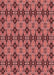 Machine Washable Transitional Saffron Red Rug, wshpat3691rd