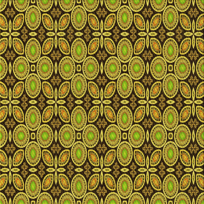 Round Machine Washable Transitional Golden Brown Yellow Rug, wshpat3691yw