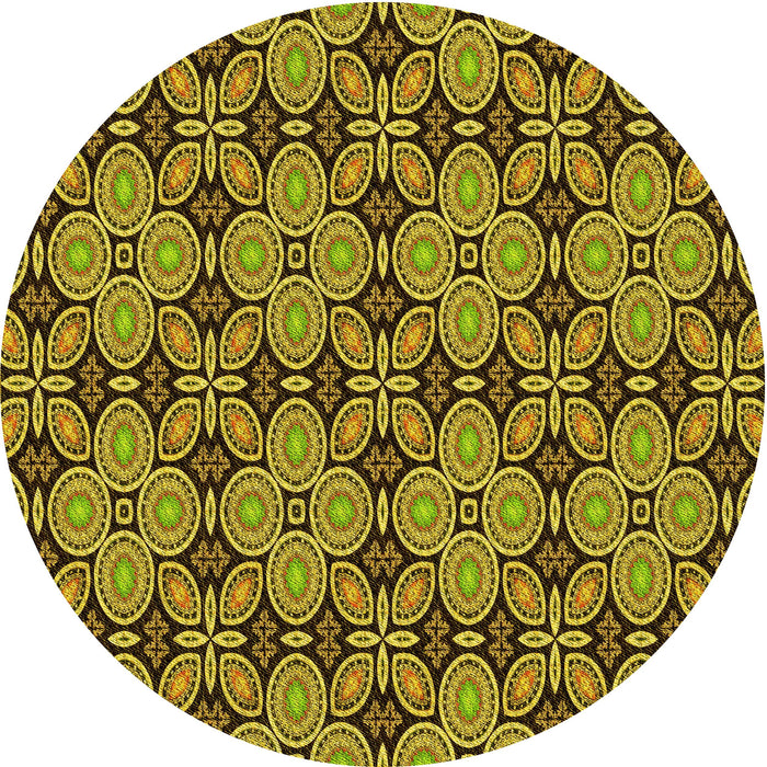 Square Machine Washable Transitional Golden Brown Yellow Rug in a Living Room, wshpat3691yw