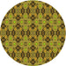 Square Patterned Golden Brown Yellow Rug, pat3691yw
