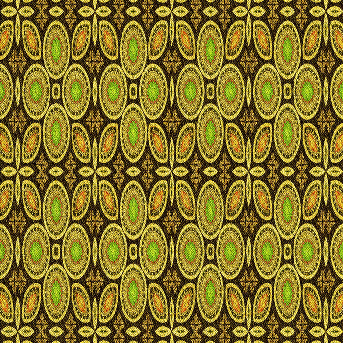 Patterned Golden Brown Yellow Rug, pat3691yw