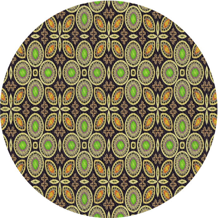 Sideview of Patterned Burgundy Brown Novelty Rug, pat3691