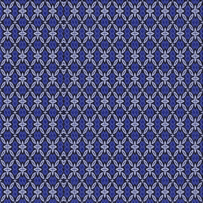 Round Patterned Blue Rug, pat3692blu