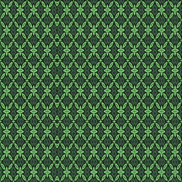 Round Patterned Dark Forest Green Rug, pat3692grn