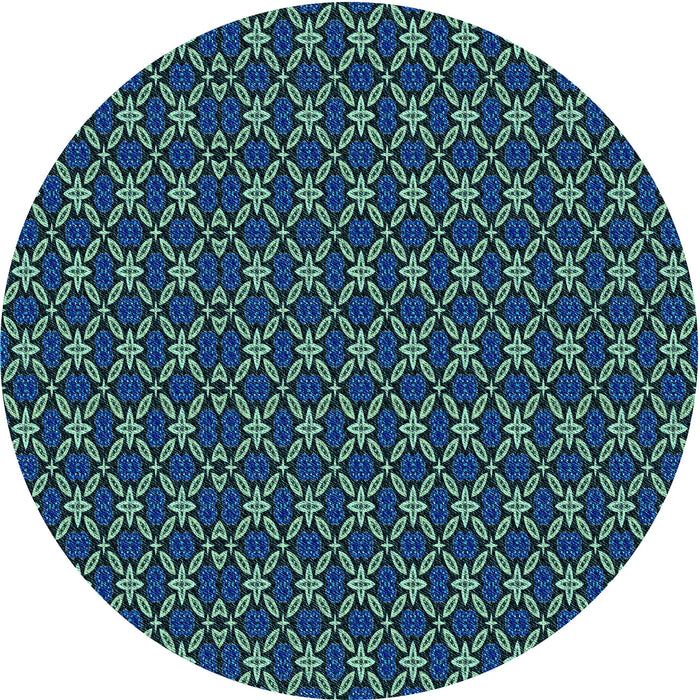 Square Patterned Deep-Sea Blue Rug, pat3692lblu