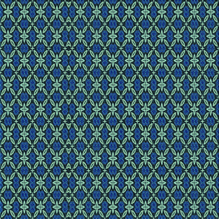 Round Patterned Deep-Sea Blue Rug, pat3692lblu