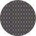 Sideview of Patterned Blue Modern Rug, pat3692