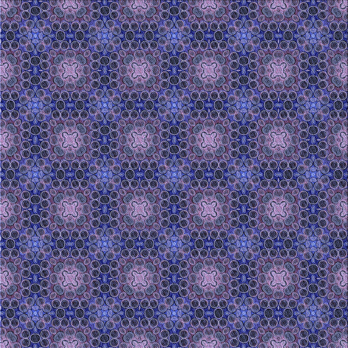 Round Patterned Blue Rug, pat3693blu