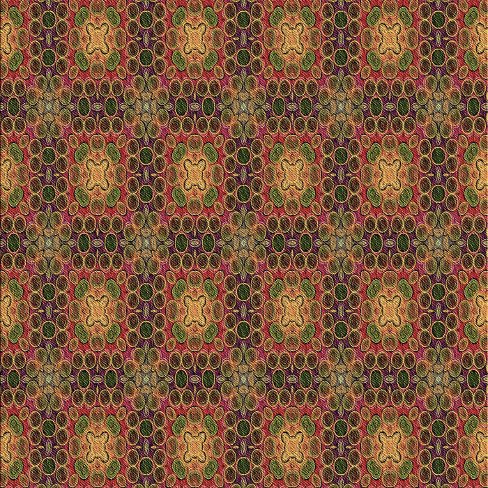 Patterned Saffron Red Rug, pat3693brn