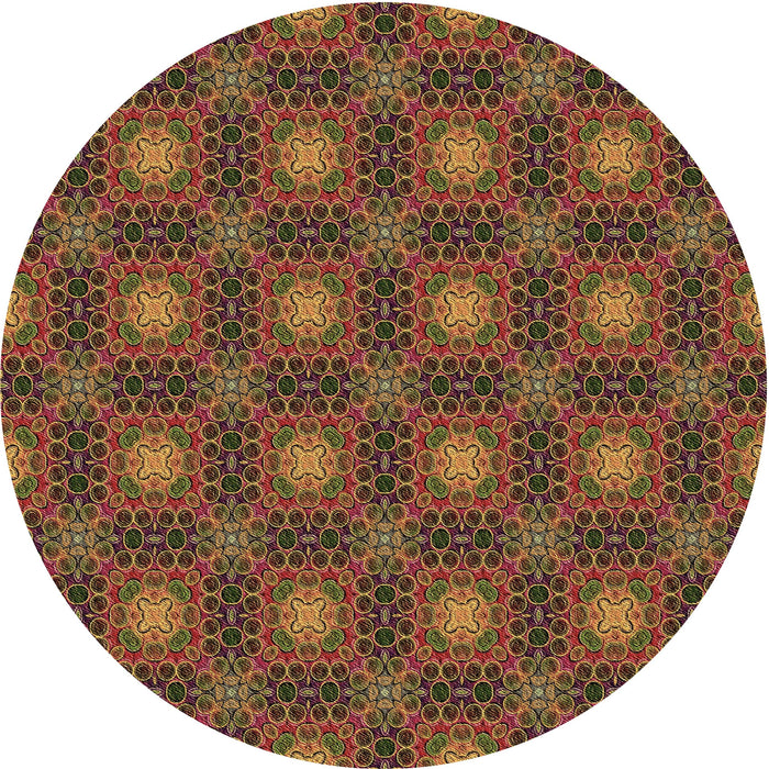 Square Patterned Saffron Red Rug, pat3693brn
