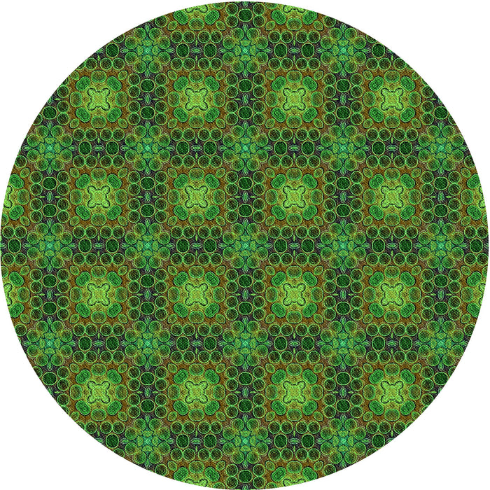 Square Patterned Dark Forest Green Rug, pat3693grn