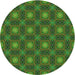 Square Patterned Dark Forest Green Rug, pat3693grn