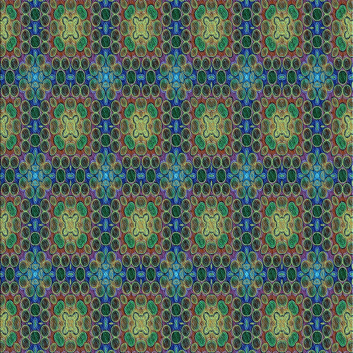 Machine Washable Transitional Forest Green Rug, wshpat3693lblu