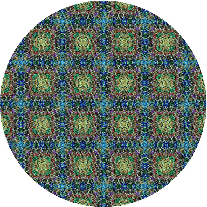 Square Machine Washable Transitional Forest Green Rug in a Living Room, wshpat3693lblu