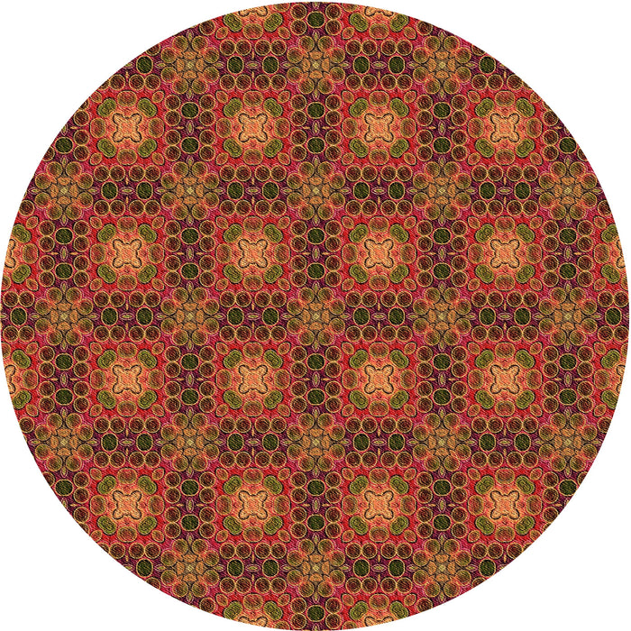 Square Patterned Tomato Red Rug, pat3693org