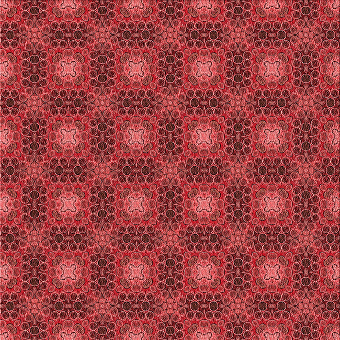 Round Patterned Red Rug, pat3693rd