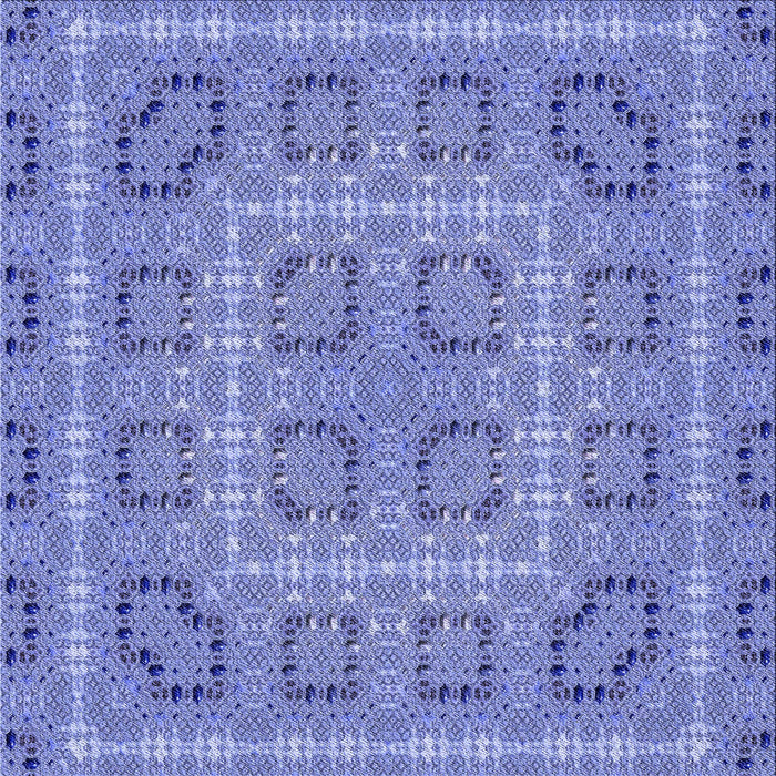 Round Patterned Denim Blue Rug, pat3694blu