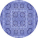 Square Patterned Denim Blue Rug, pat3694blu