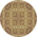 Square Patterned Sienna Brown Rug, pat3694brn