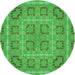 Square Patterned Neon Green Rug, pat3694grn